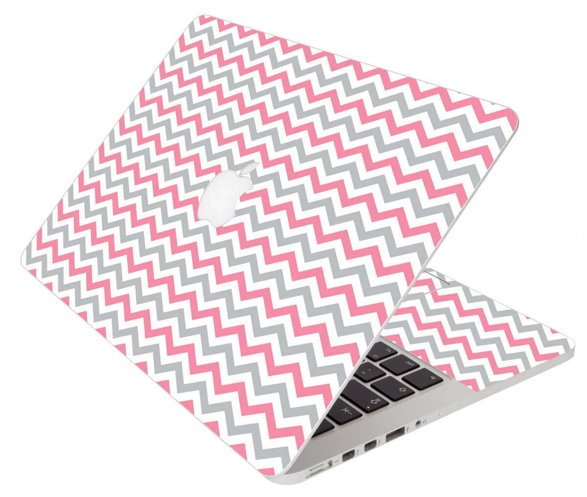 Pink Grey Chevron Waves Apple Macbook Air 11 A1370 
Laptop Skin