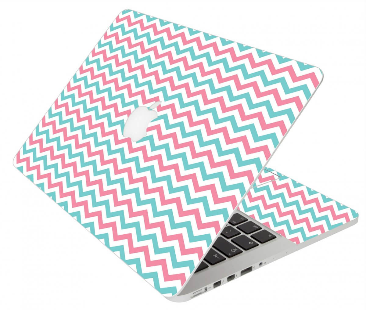 Pink Teal Chevron Waves Apple Macbook Original 13 A1181 Laptop Skin