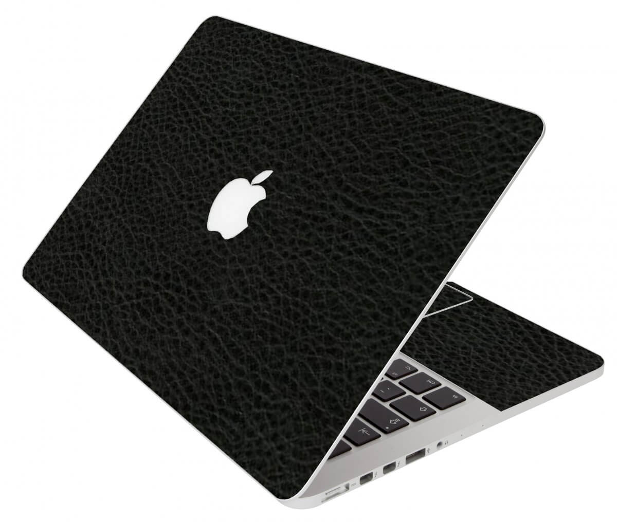 Black Leather Apple Macbook Pro 13 A1278 Laptop Skin