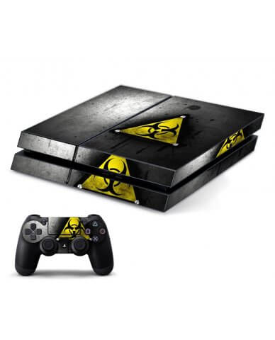 BLACK CAUTION PLAYSTATION 4 GAME CONSOLE SKIN