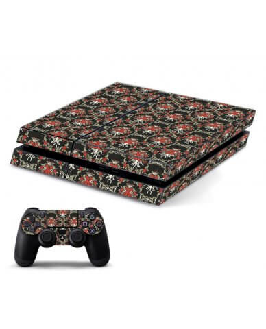 BLACK FLOWER VERSAILLES PLAYSTATION 4 GAME CONSOLE SKIN