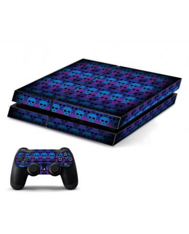 BLUE SKULLS PLAYSTATION 4 GAME CONSOLE SKIN