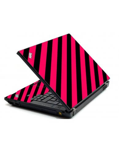 Pink Black Stripes IBM L412 Laptop Skin