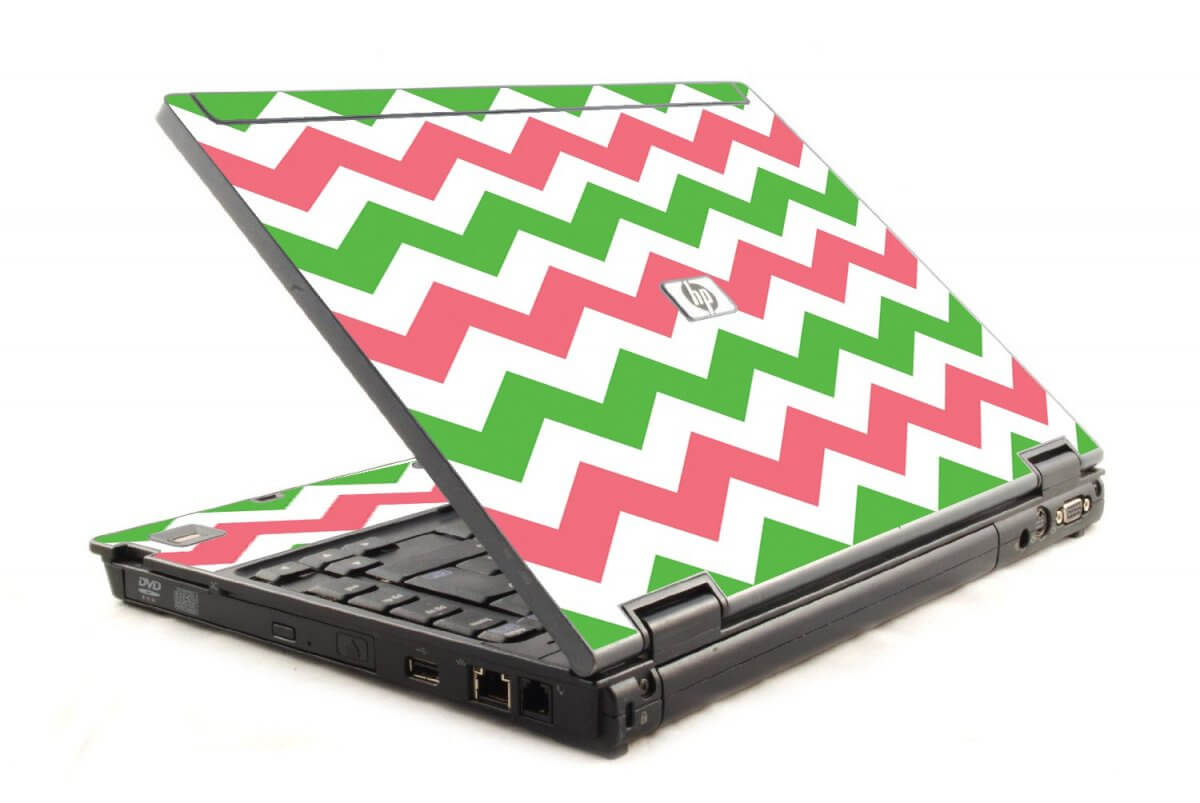 Green Pink Chevron HP Compaq 6910P Laptop Skin
