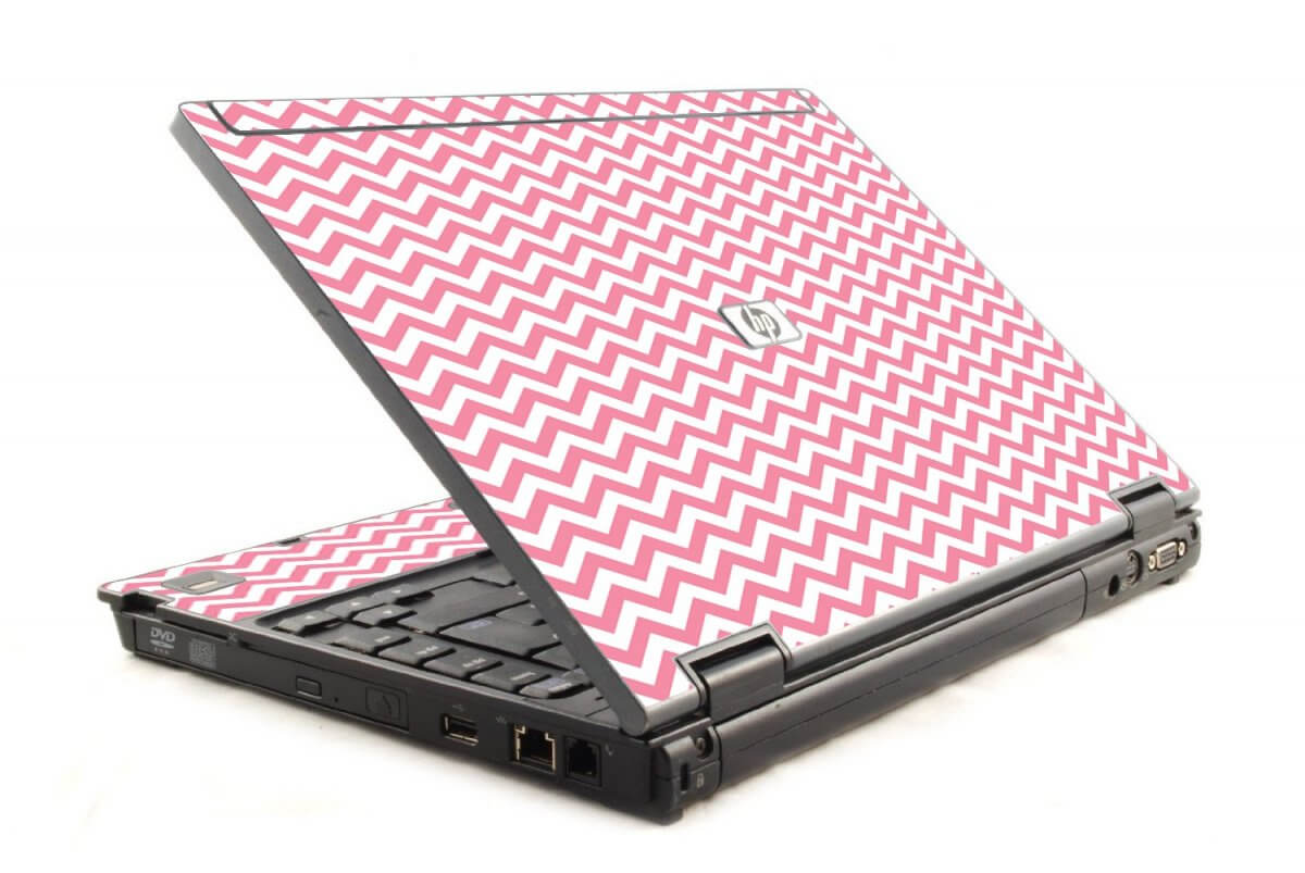 Pink Chevron Waves HP Compaq 6910P Laptop Skin