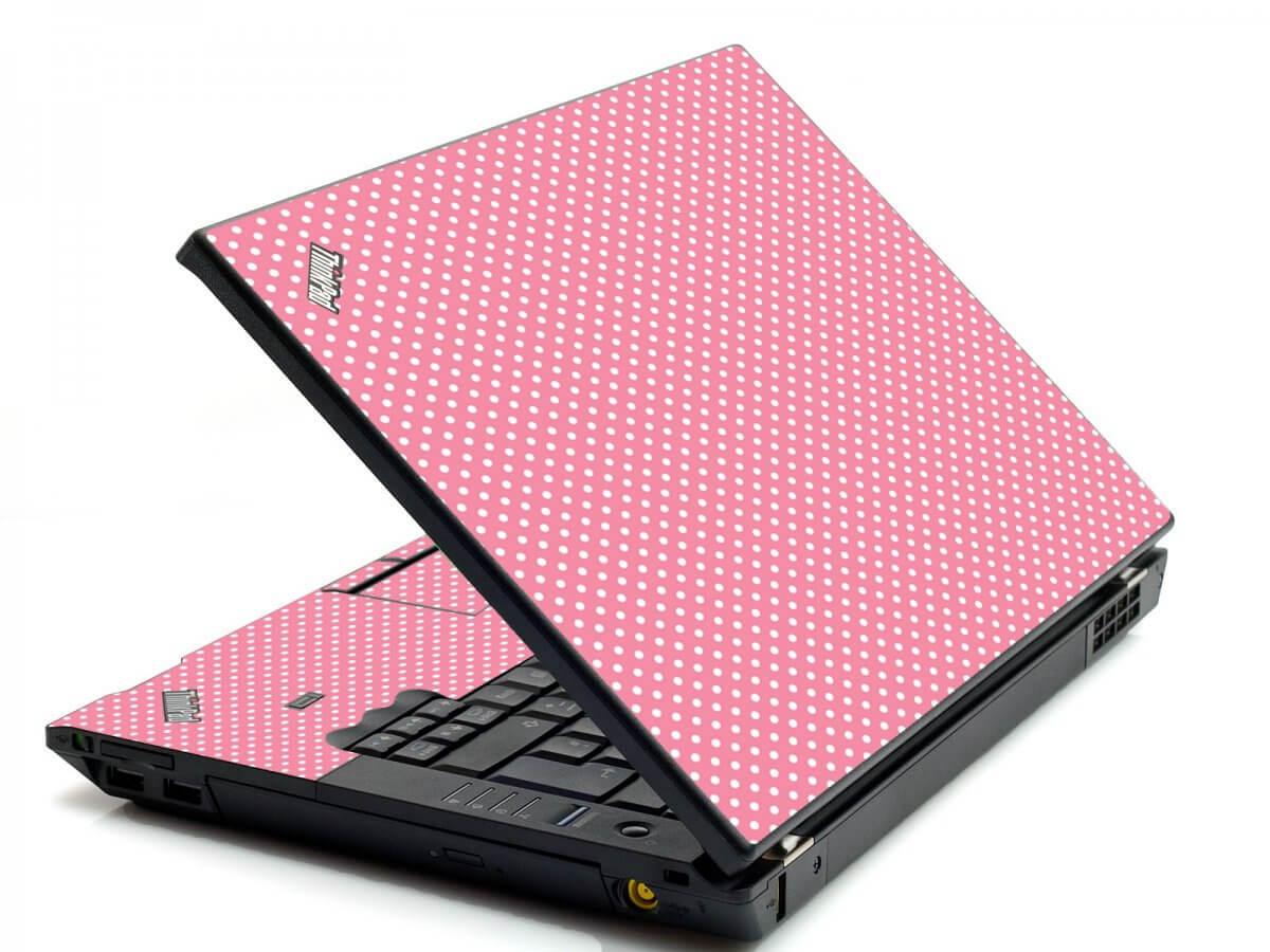 Retro Salmon Polka IBM L412 Laptop Skin