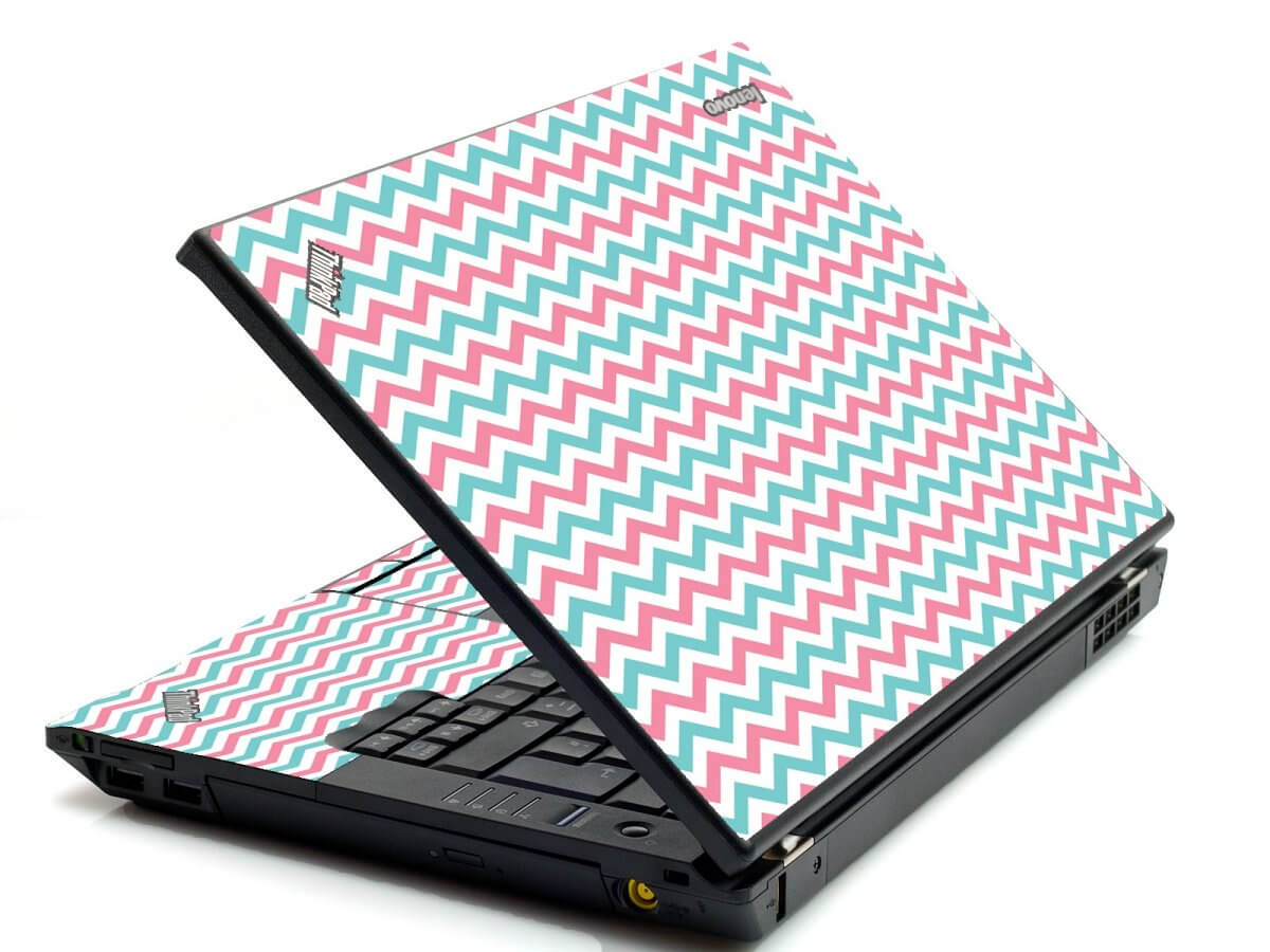 Pink Teal Chevron Waves IBM Sl400 Laptop Skin