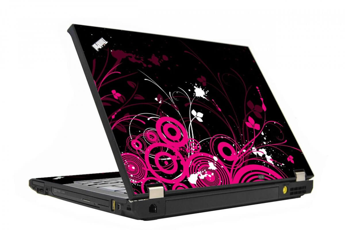 Black Pink Butterfly IBM Lenovo ThinkPad T430 Laptop Skin