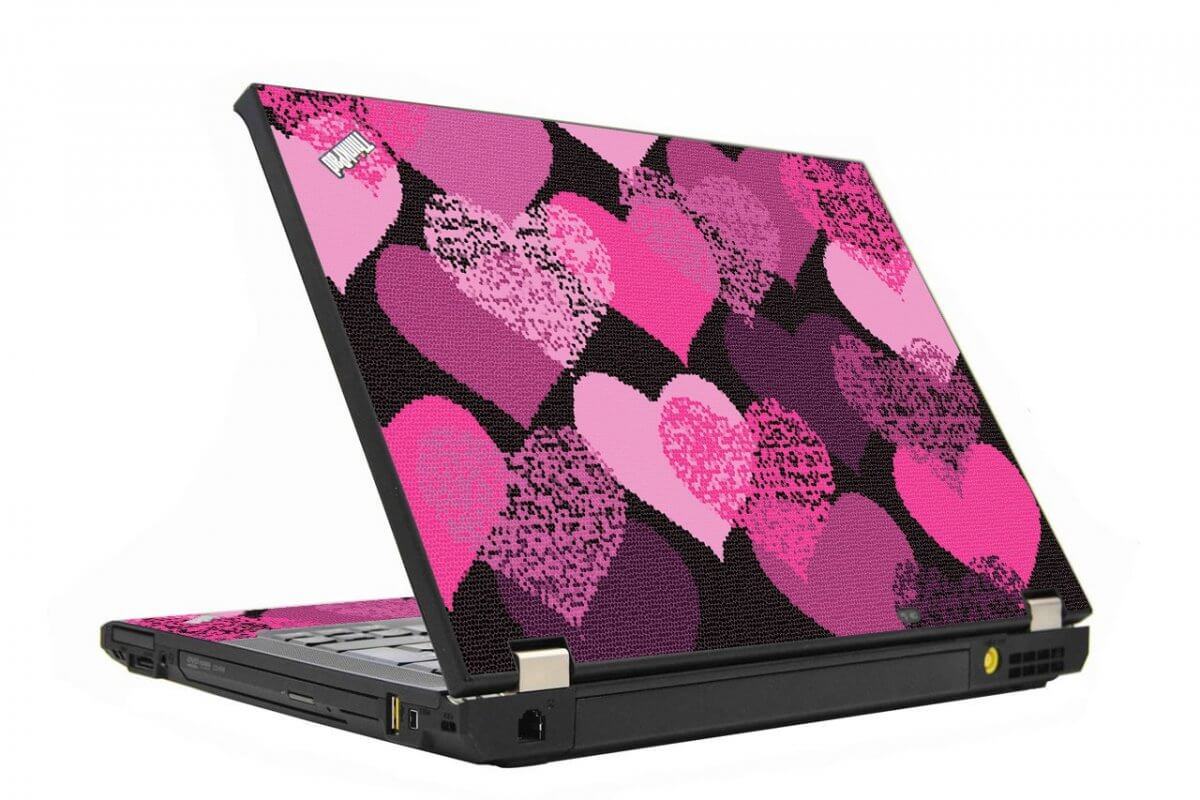 Pink Mosaic Hearts IBM T410 Laptop Skin